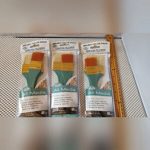 Royal & Langnickel 6pc Gold Taklon and Natural Bristle All Media, Large Paint